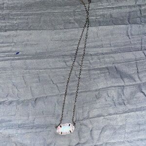 Kendra scott rhodium white Kyocera opal necklace